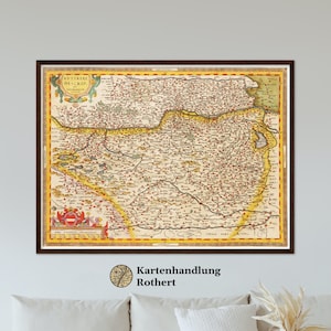 Historical map of Austria around 1609