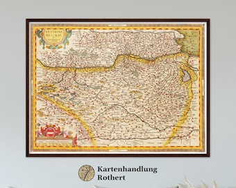 Historical map of Austria around 1609