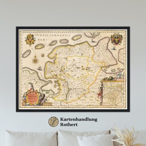 Historical map of East Frisia around 1635