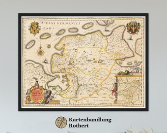 Historical map of East Frisia around 1635