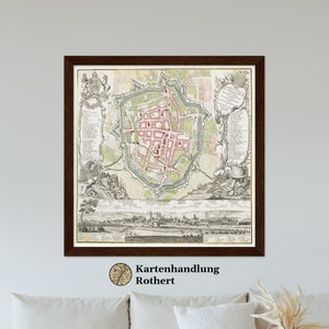 Historical city map of Göttingen around 1737