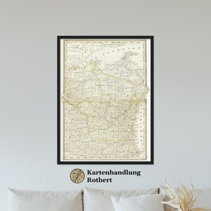 Historical map Wisconsin around 1882