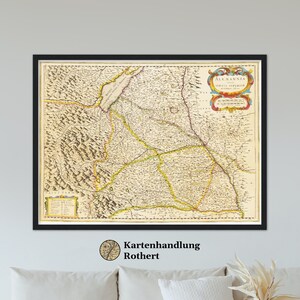 Historical map of Upper Swabia around 1635