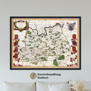 Historical map Surrey around 1646