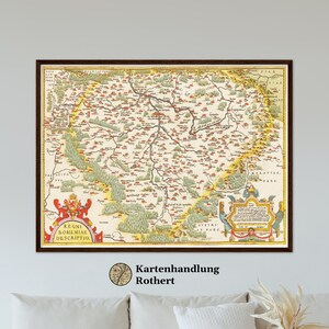 Historical map of Bohemia around 1609