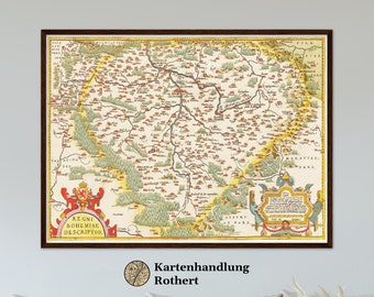 Carte historique de la Bohême vers 1609
