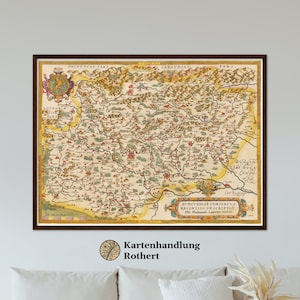 Historische Landkarte Burgund um 1609