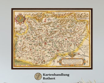 Historische Landkarte Burgund um 1609