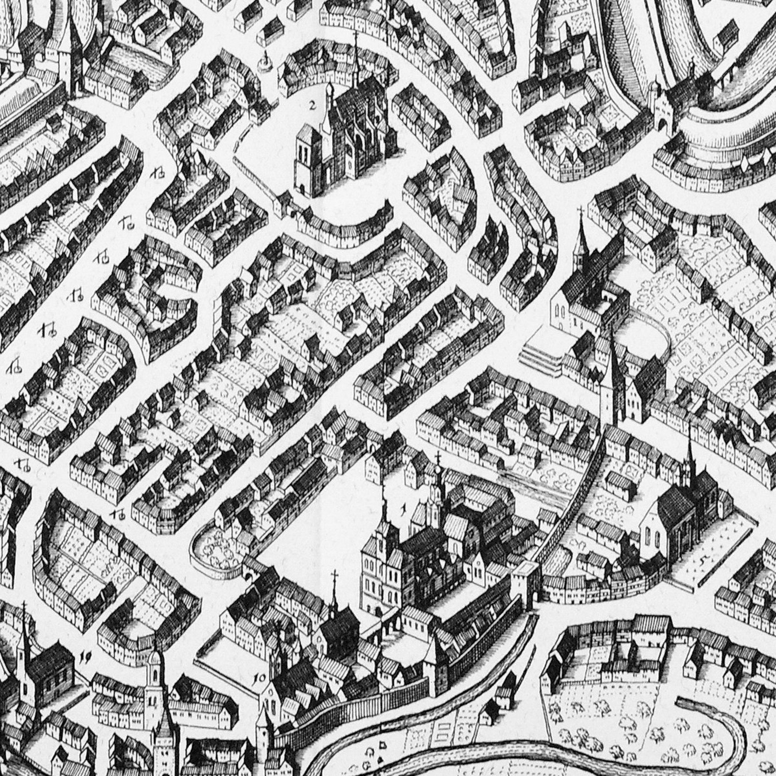 Historical city map of Hildesheim around 1650 reprint of the | Etsy