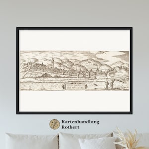 Historical city views of Siegen around 1618