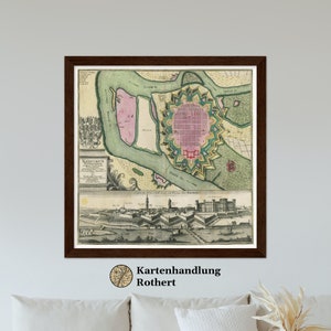 Historical city map Mannheim around 1730