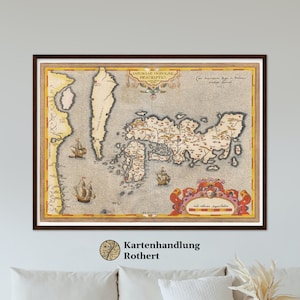 Historical Japan map around 1609