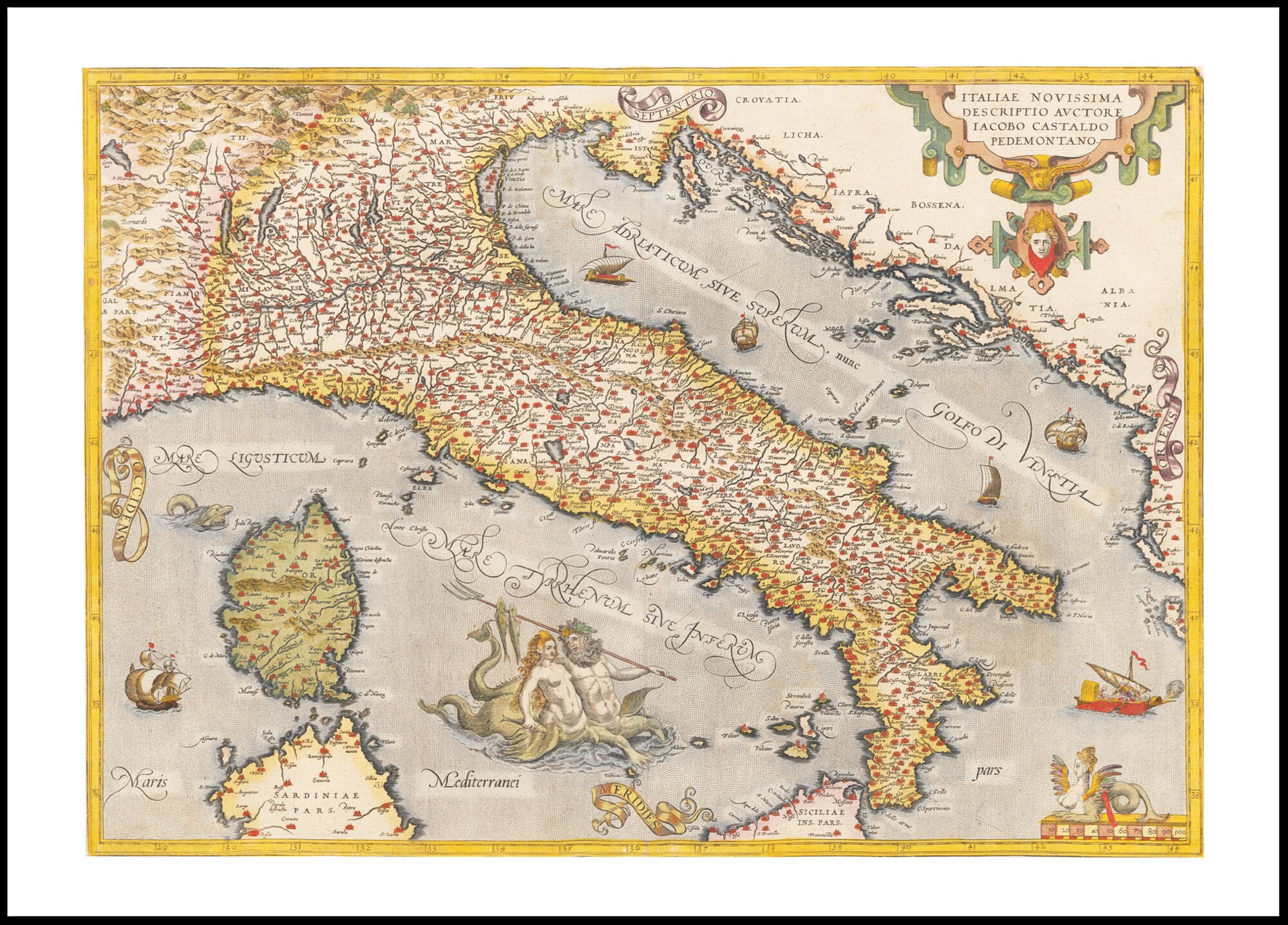 Historische Landkarte Italiens von 1609 Nachdruck der Karte  Etsy