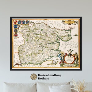 Historical Map of Essex around 1646