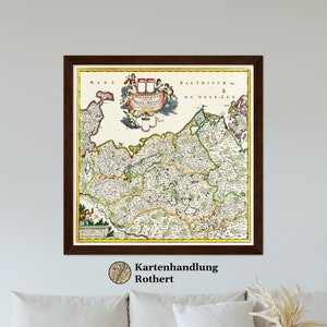 Historical map Mecklenburg around 1680