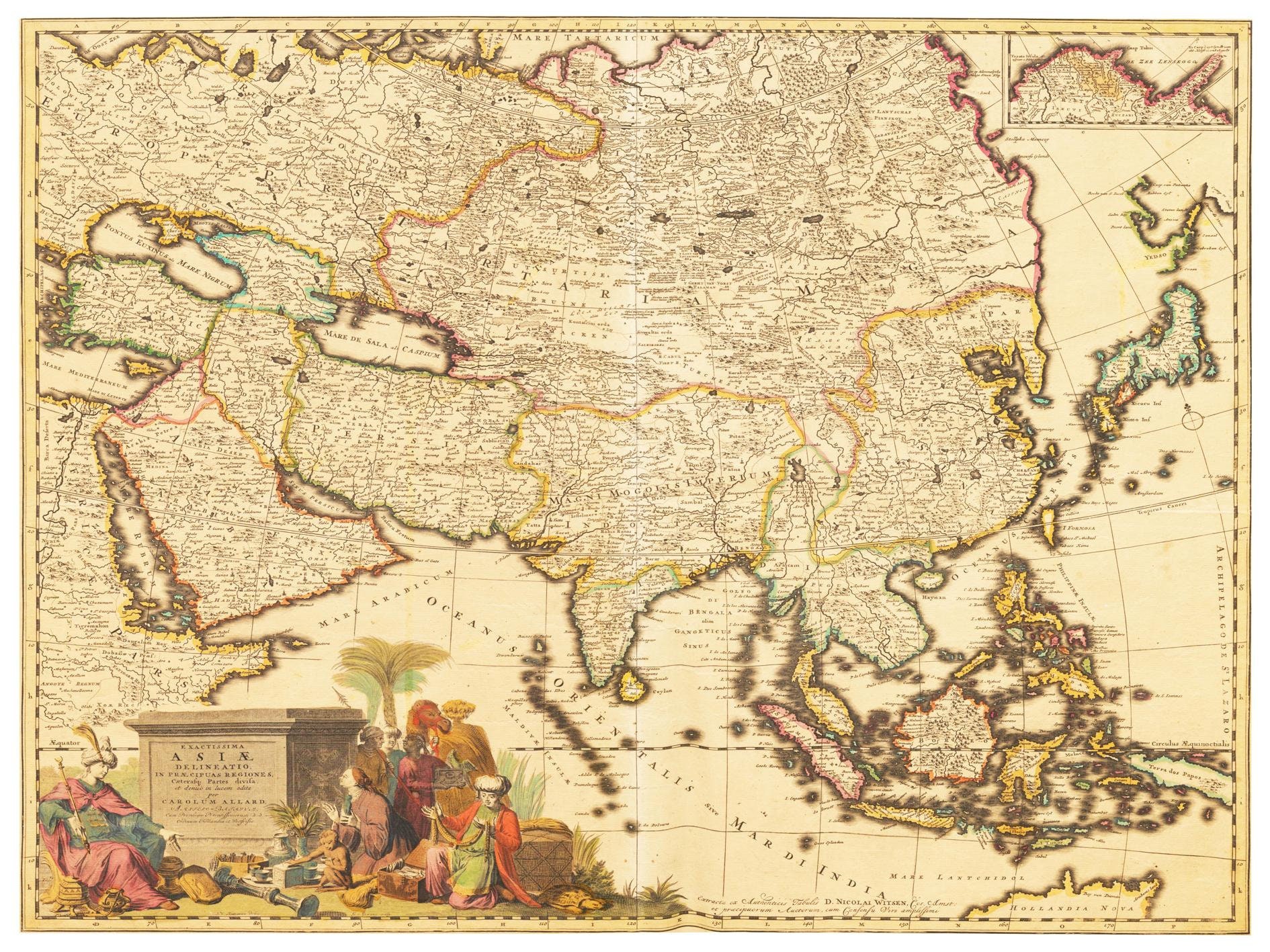 Historical Map of Asia Around 1694 - Etsy