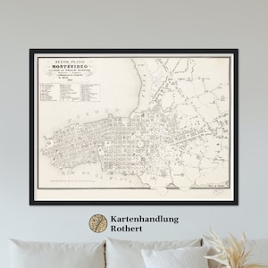 Mapa histórico de Montevideo hacia 1865