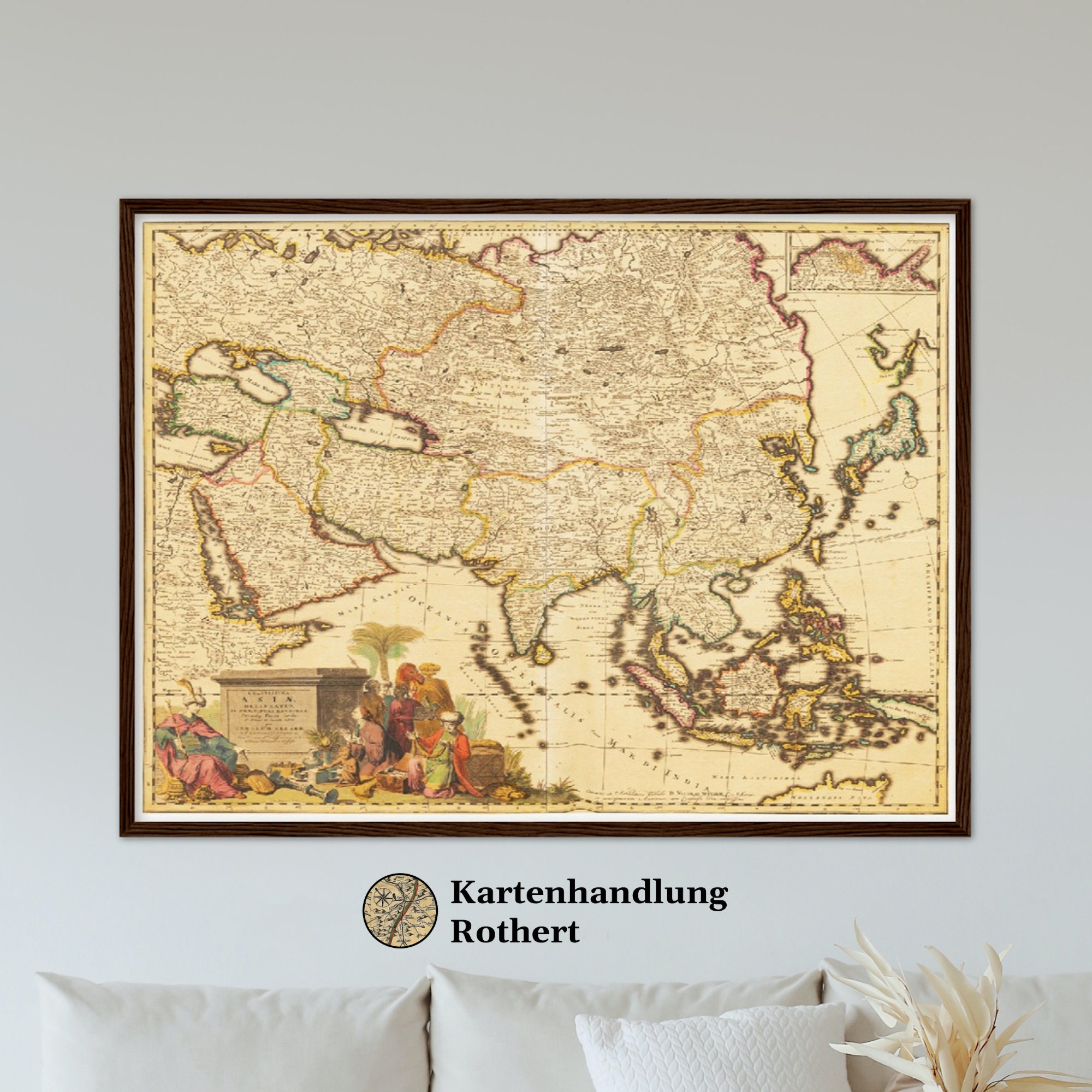 Historical Map of Asia Around 1694 - Etsy