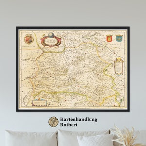 Historical Map of Castile and León around 1635