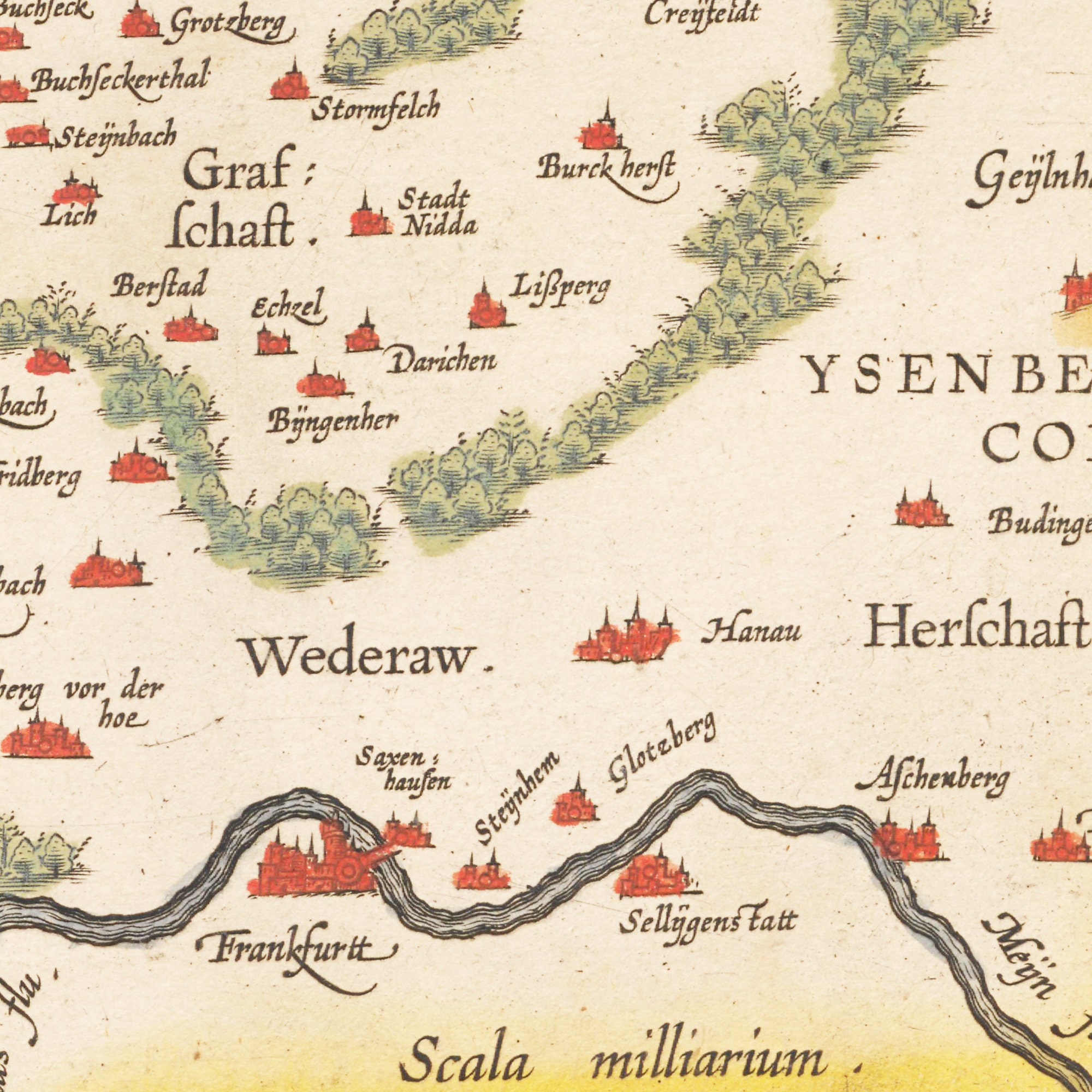 Historical map of Hesse around 1609 reprint of the map  Etsy