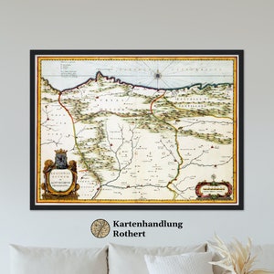 Historical map of Asturia around 1690