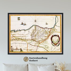 Historical map of Cantabria & Basque Country around 1690