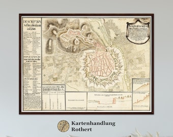 Historical city map Freiburg im Breisgau around 1698