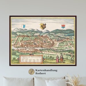 Historische Stadtansicht Kempten um 1575