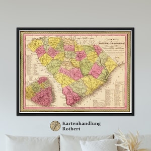 Historical map South Carolina around 1849