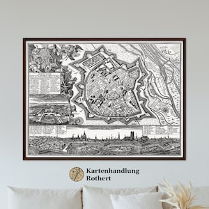 Historical city map of Munich around 1740