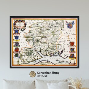 Historical map Hampshire around 1646