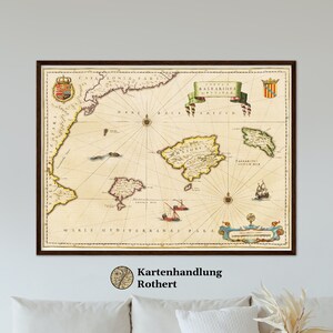 Historical map of Balearic Islands around 1635