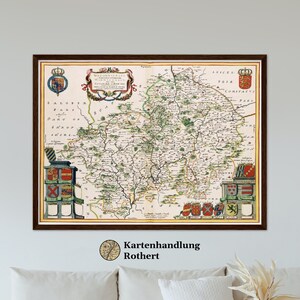 Historical map of Worcestershire around 1646