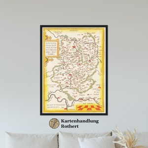 Historical map of Hesse around 1609