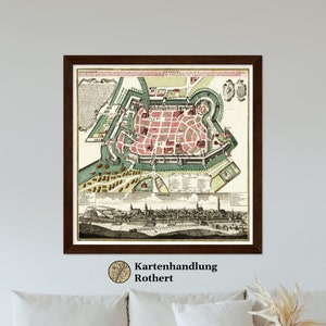 Historical city view of Lüneburg around 1740