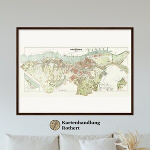 Historical city map Gothenburg around 1888