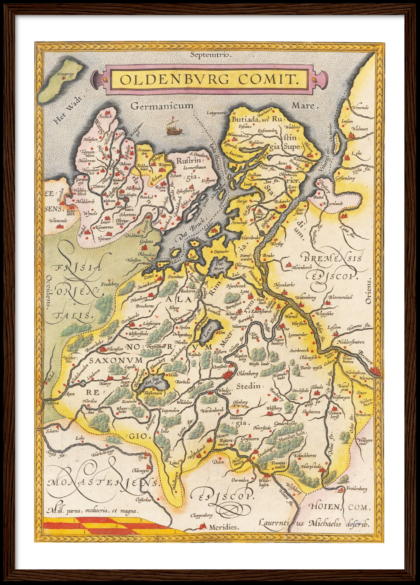 Historische Landkarte von Oldenburg um 1609 Nachdruck der | Etsy