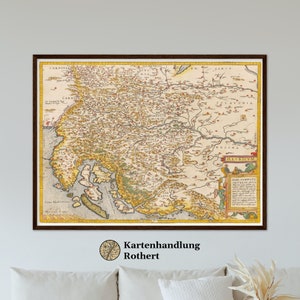 Historical map of Slovenia and Croatia around 1609