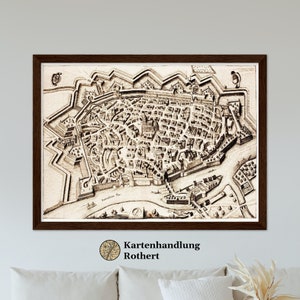 Historical city map Ulm around 1642