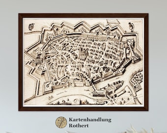 Historical city map Ulm around 1642