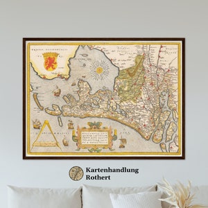 Historical map province of Holland around 1609