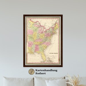 Historical map USA around 1849