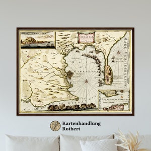 Historical city map Gibraltar around 1700