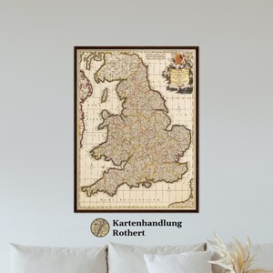 Historical map of England around 1698