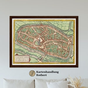 Historical city map Duisburg around 1612