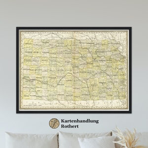 Historical map of Kansas around 1882