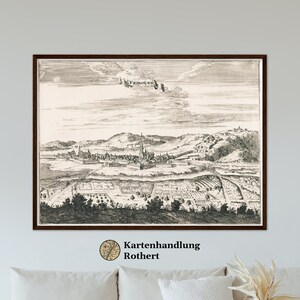 Historical city view of Freiburg im Breisgau around 1695