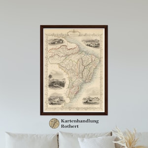 Historical map of Brazil around 1850