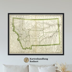 Historical map Montana around 1882