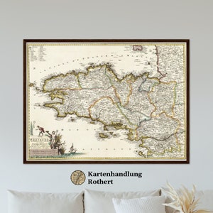 Historical map Bretagne around 1698